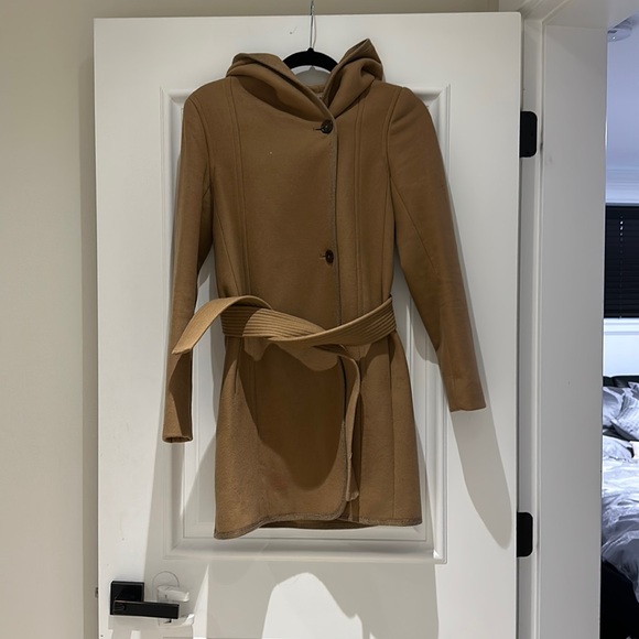 Hooded Wool and Cashmere Wilfred Coat - Picture 1 of 4